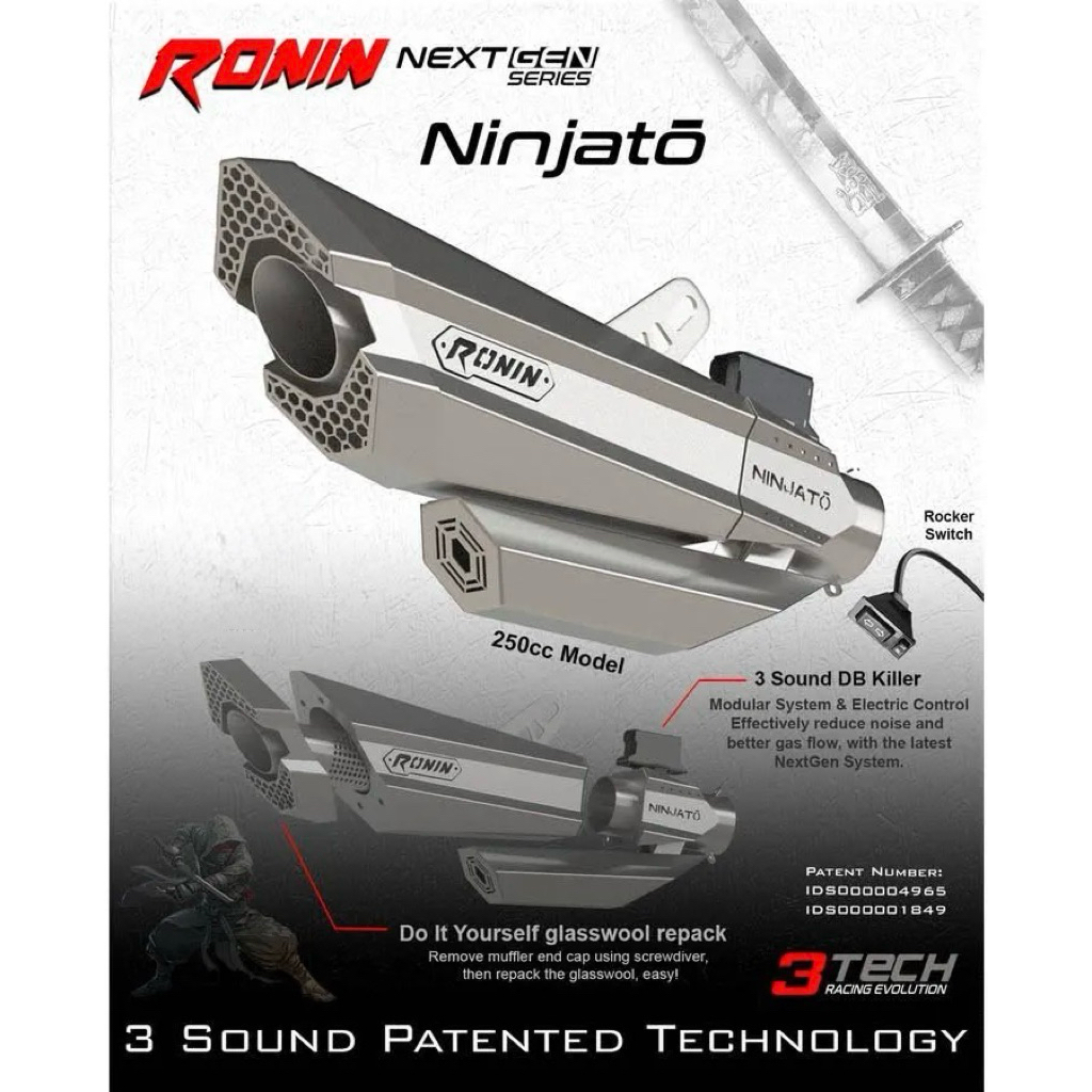 knalpot ronin pcx,adv,vario 160 DB kiler 3suara