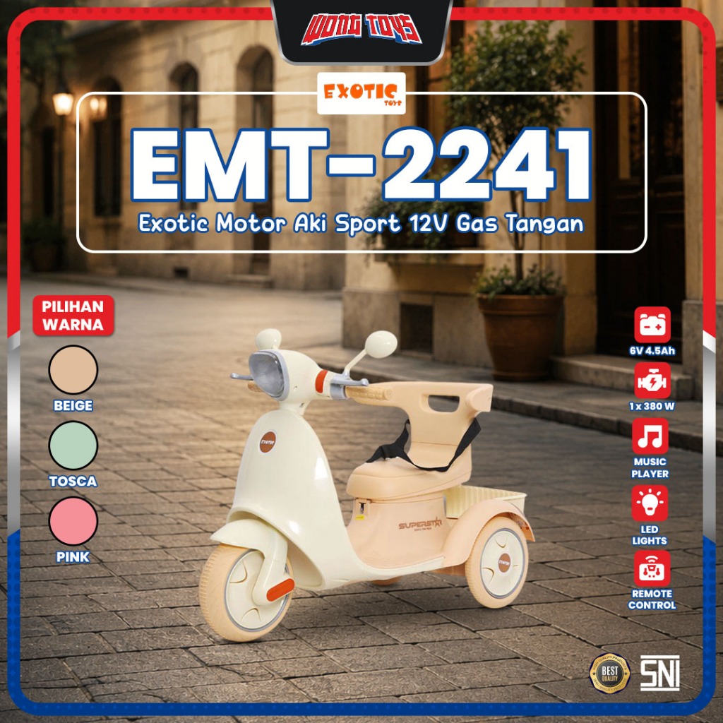 EMT-2241 Exotic Motor Aki Klasik Remote Control 6V - Mainan Motor Aki Anak