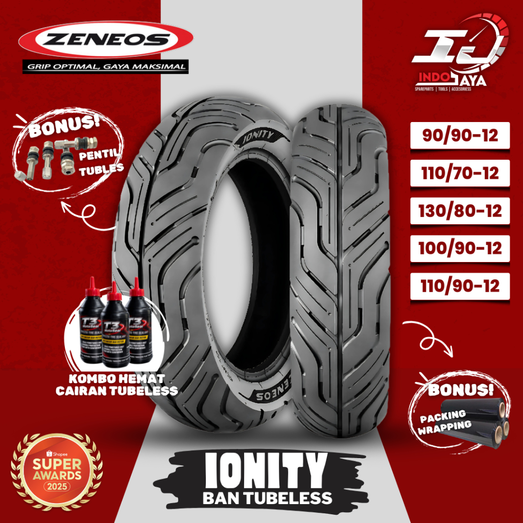 [READY COD] ZENEOS IONITY RING 12 BAN TUBELESS MOTOR LISTRIK ( 90/90-12 / 100/90-12 / 110/90-12 / 11