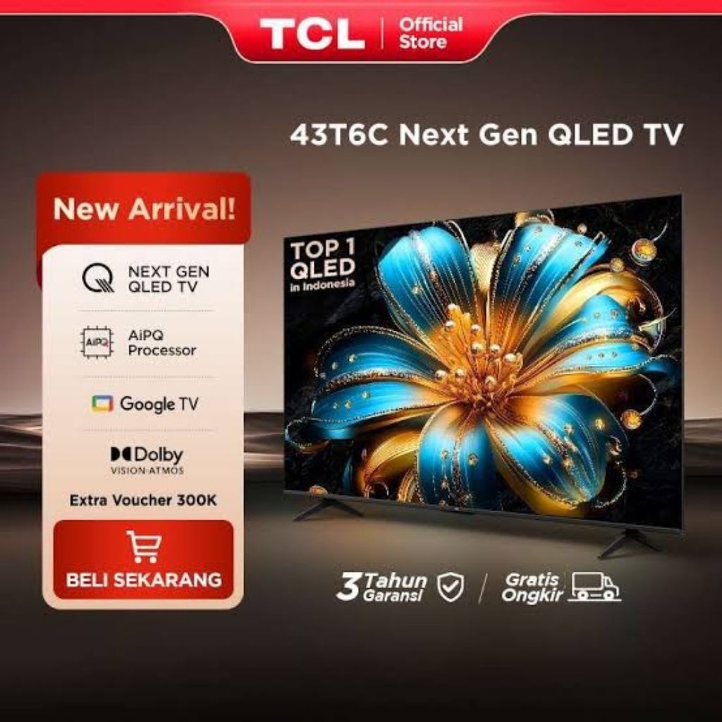 SMART TV QLED TCL 43T61C (43")