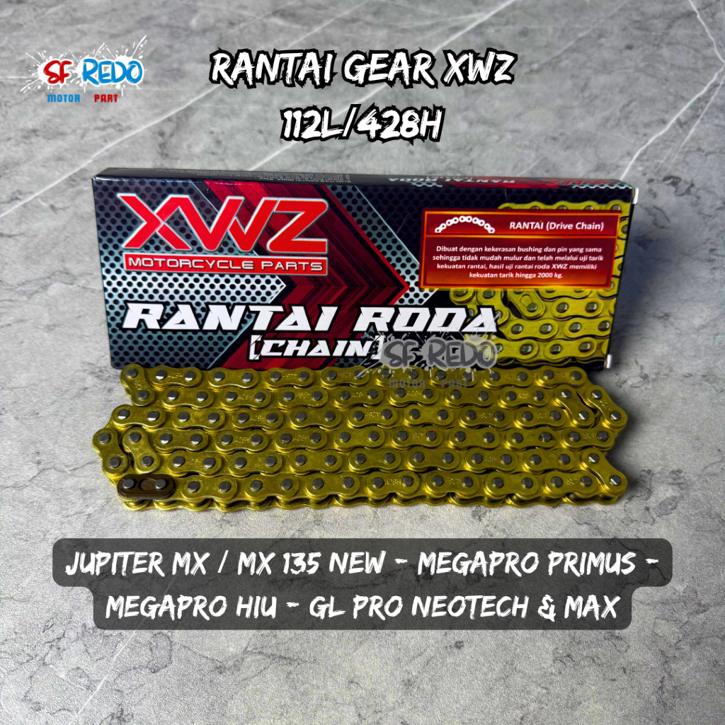 RANTAI RANTE RODA MOTOR 428H-112L JUPITER MX NEW MEGAPRO PRIMUS HIU GL PRO NEOTECH GL MAX XWZ
