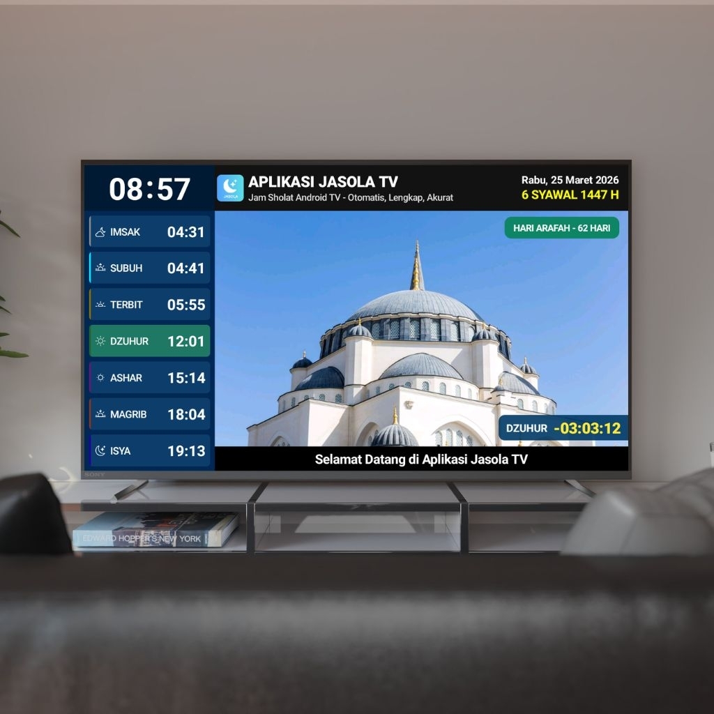 Jam Sholat TV Masjid SIAP PAKAI: STB Android (Terinstal Jasola TV) + Modul Offline JasolaTime