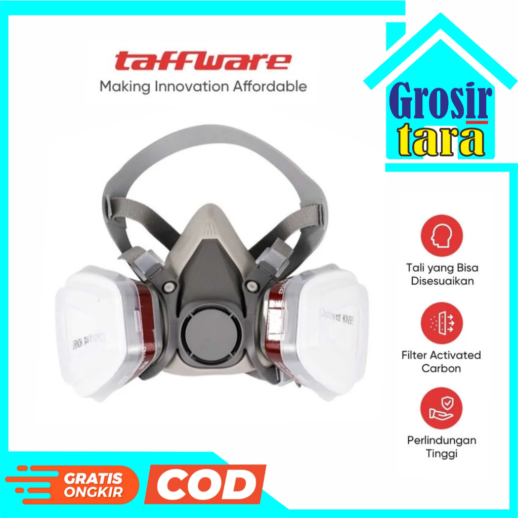 Masker Gas Taffguard Half Mask Respirator KN95 Original 6200