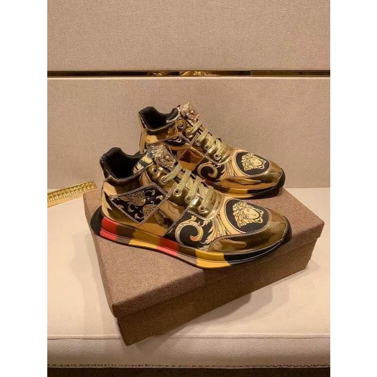 Sepatu Pria Kasual Versace olahraga rekreasi Sepatu bantuan tinggi