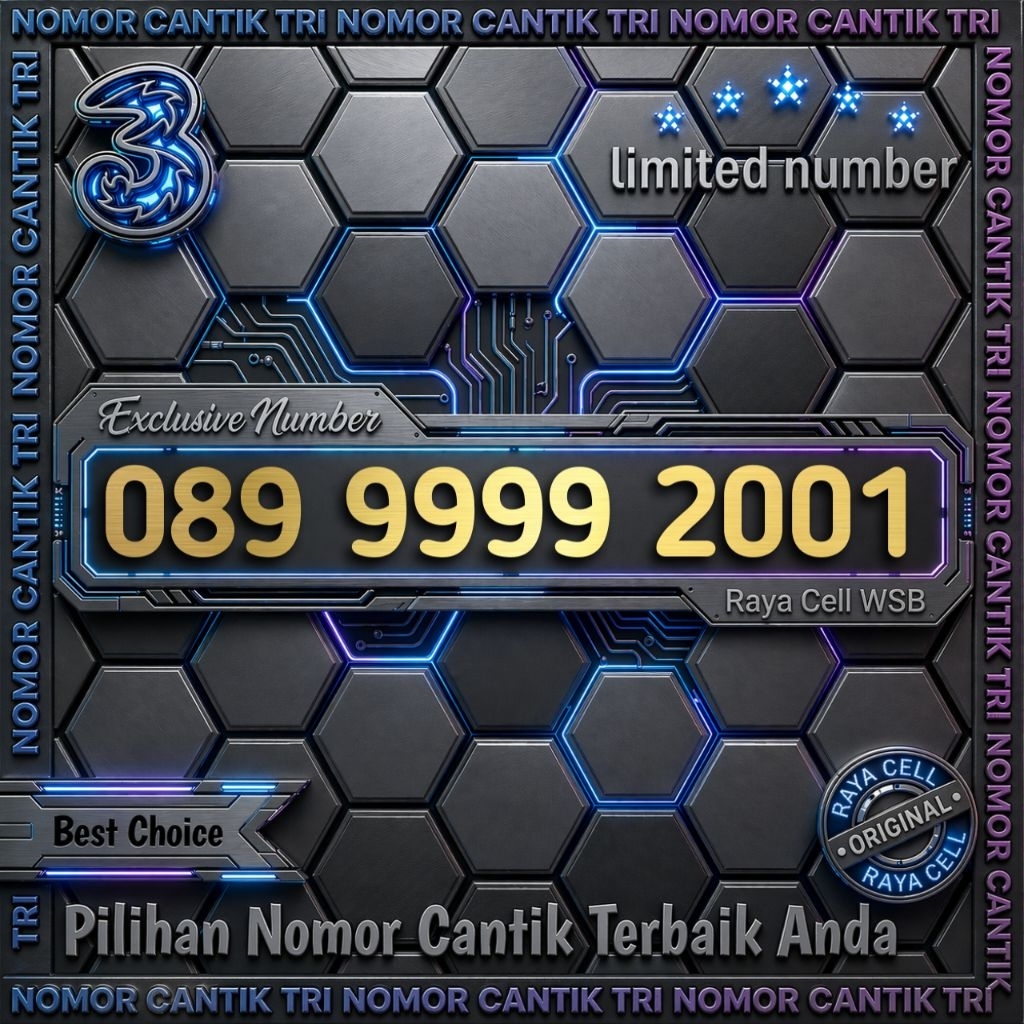 Nomor Cantik TRI 11 DIGIT Seri Tahun 2001 2004 Panca 99999