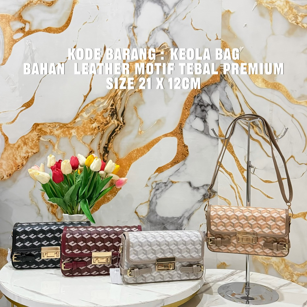 CFG Keola Bag - Tas Wanita Selempang Kulit Motif Goyard Geometris Premium Sling Bag Kekinian Luxury