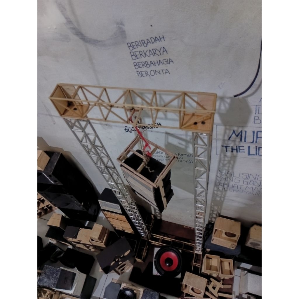 1 set rigging stage, Line array 3 box 2inch bonus midle dds