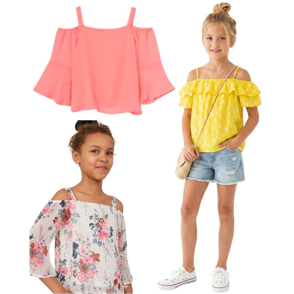 [16770] HnM top Blouse Anak kids girl atasan off shoulder