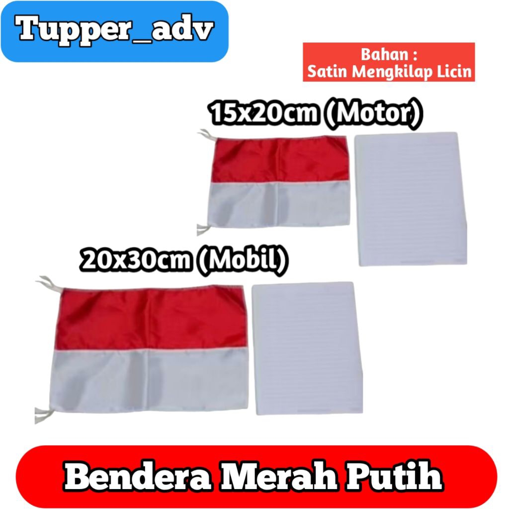 Bendera Merah Putih Kecil Motor Mobil Bahan Satin / Bendera Merah Putih Motor / Bendera Mobil / Bend