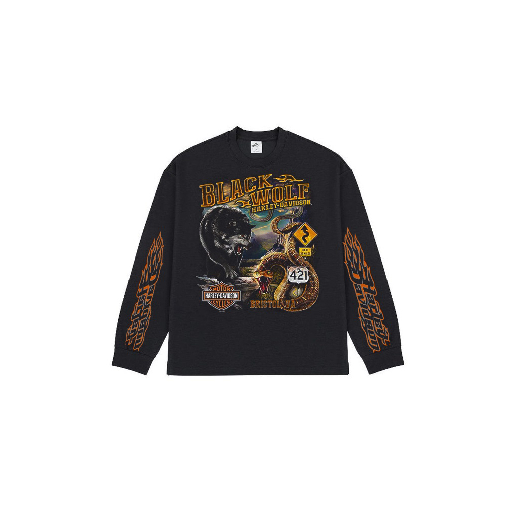 Harley Davidson -  Animals 90s Vintage Longsleeve / Kaos Longsleeve Harga Murah Berkualitas