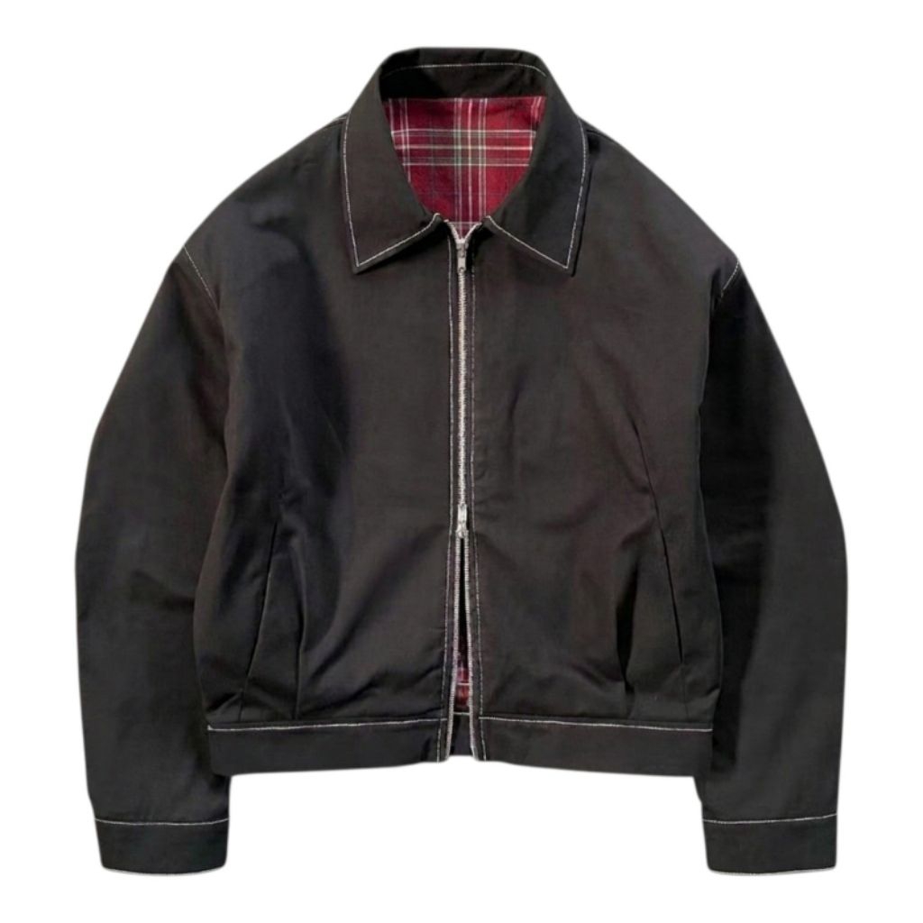 777 STUDIOS BLOUSON KOREAN CANVAS BOXY FIT WORK JACKET