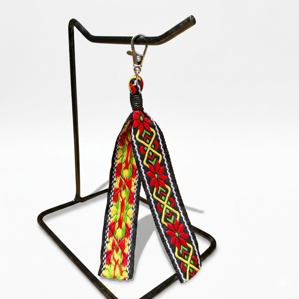 Gantungan Kunci Webbing Etnik Premium / Ganci Kain Tenun Motif Toraja Lombok Handmade / Souvenir Gan