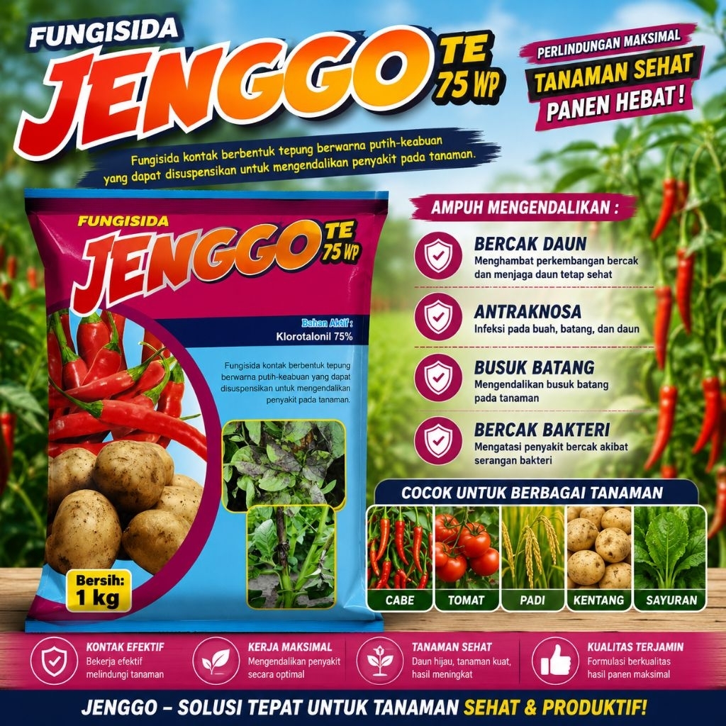 Jenggo fungisida 1 kg atasi busuk batang dan layu