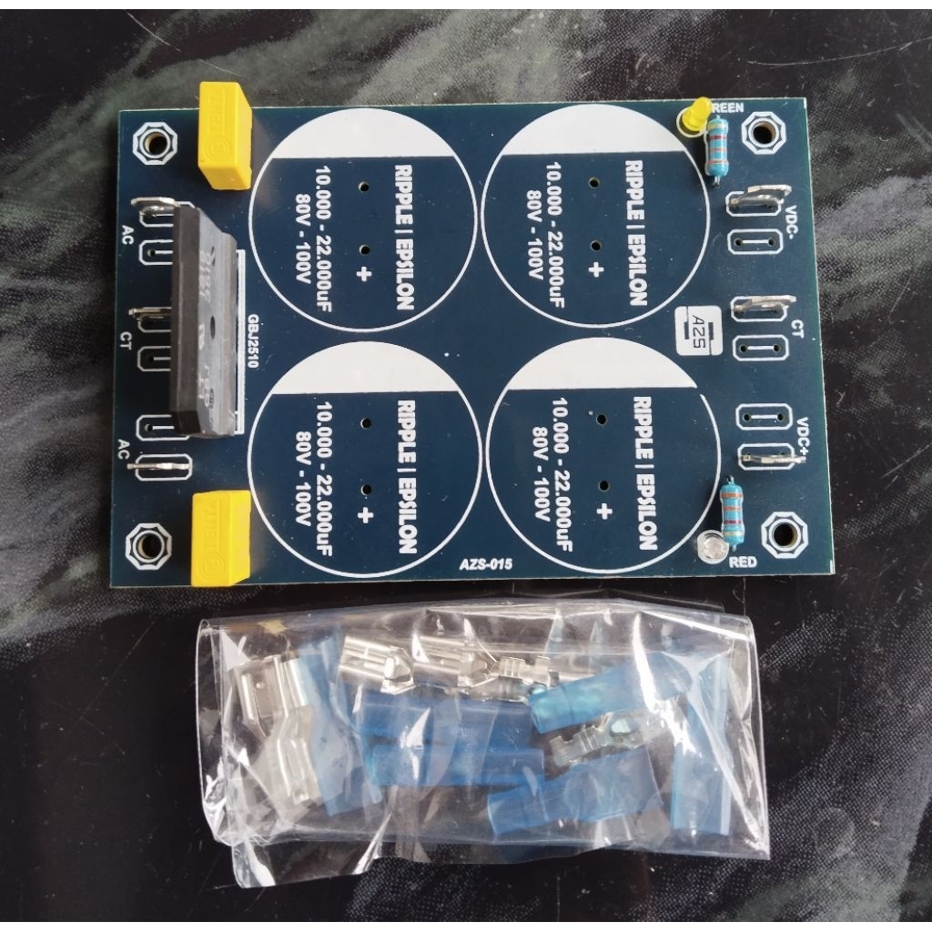 PCB PSU 4 Elco Single Dioda Plus Komponen Tersolder