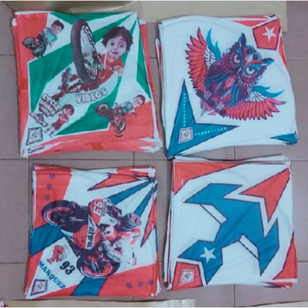 layangan kertas sukoi sablon ukuran -+58 isi 20 pcs