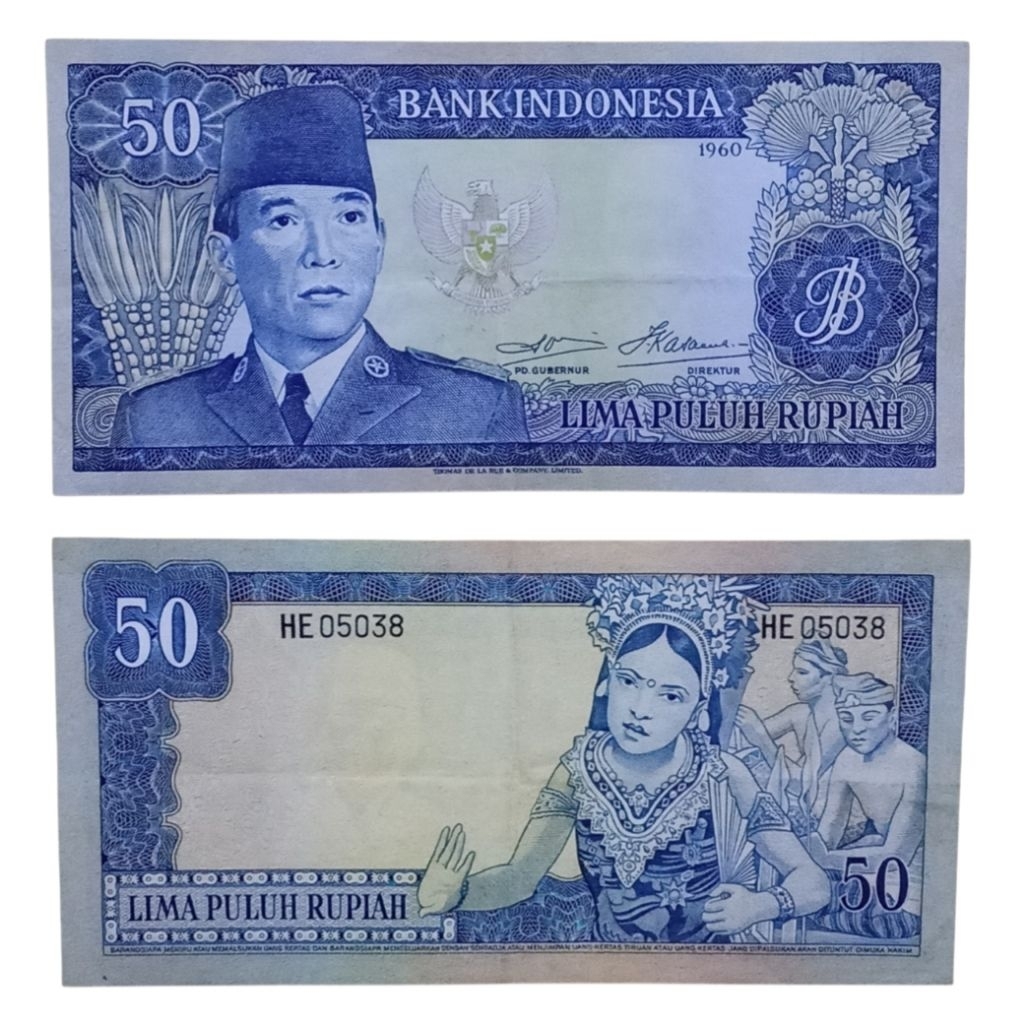 Uang Kuno 50 Rupiah Soekarno tahun 1960, 2 huruf
