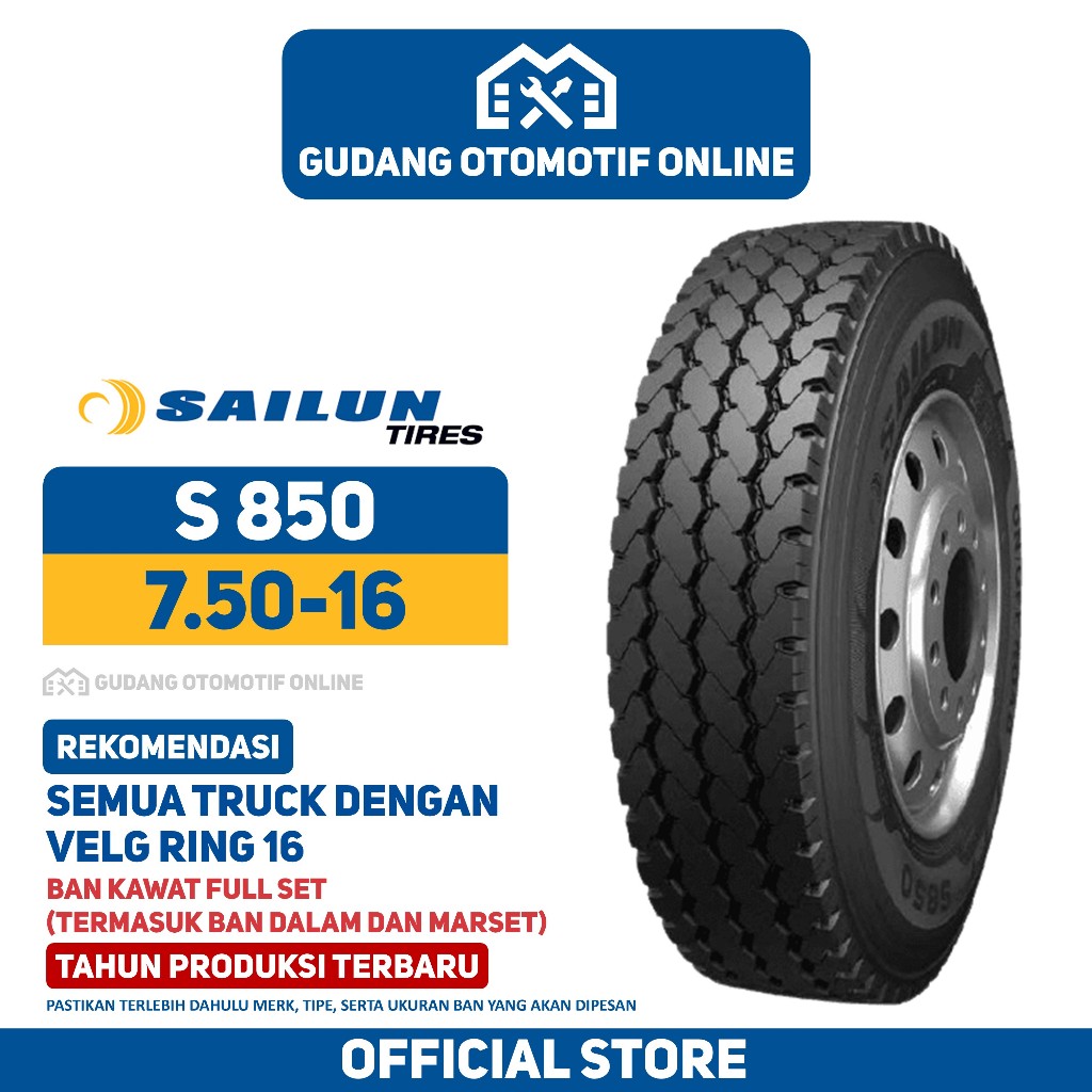 Ban Truk Sailun S850 750 R16 16 Truck Colt Diesel Canter Ragasa 7.50 R16
