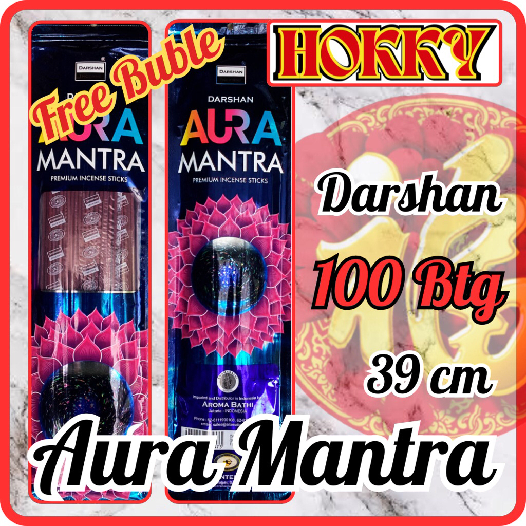 Dupa Hio India 100Btg Darshan "AURA MANTRA" 39CM Pouch