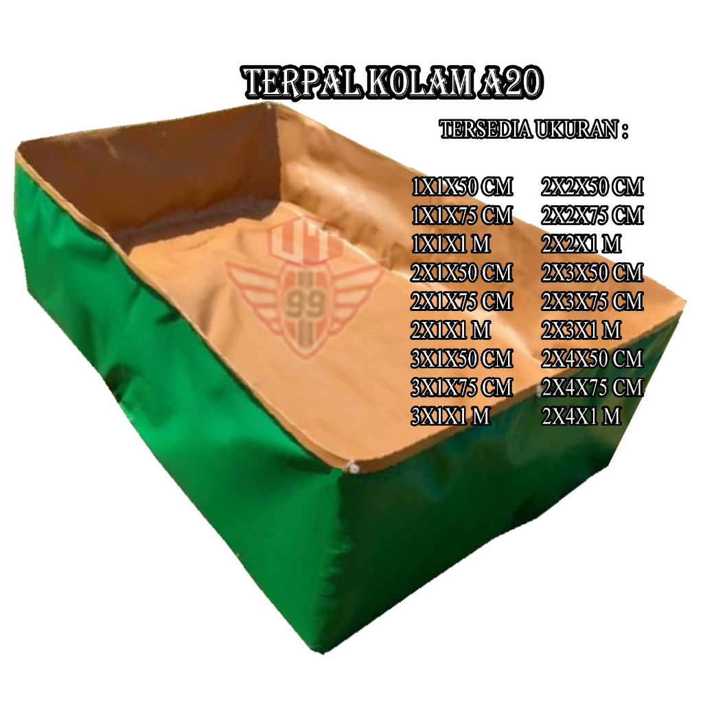 Terpal Kolam A20 super tebal 2x1x50 cm 2x1x75 cm 3x2x1 A20 terpal kolam ikan