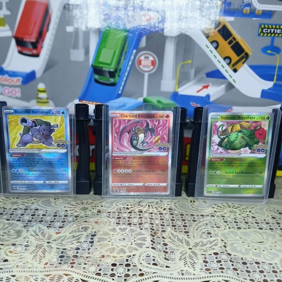Pokemon GO ID Trio Bercahaya – Blastoise 018/078, Charizard 011/078, Venusaur 004/078