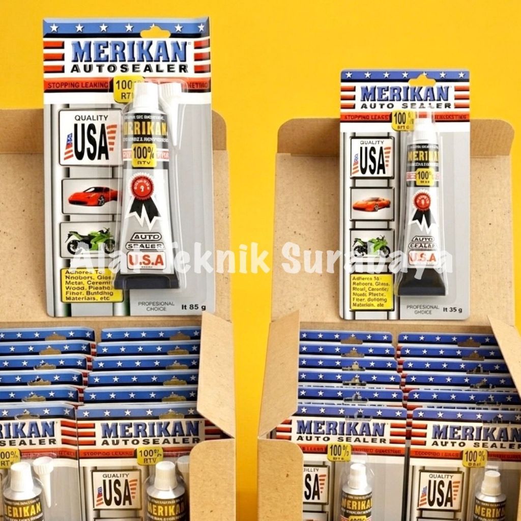 ISI 12 PCS LEM AUTO SEALER MERIKAN KECIL / BESAR 35 85 GR GRAM USA 100% RTV HITAM BLACK AUTOSEALER G