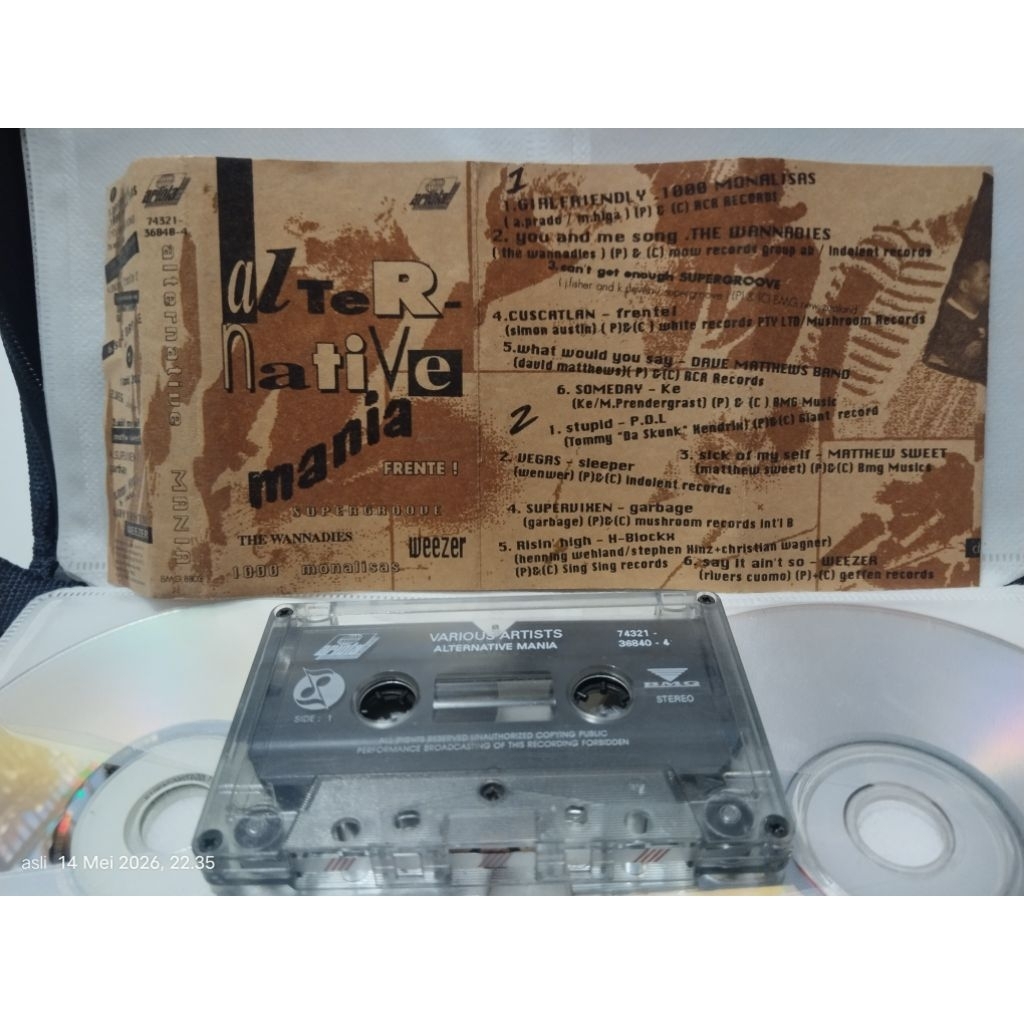 kaset pita alternative mania (weezer, frente, wannadies...)