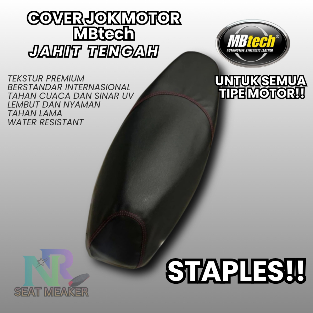 Cover Jok Motor MBtech Original Jahit Tengah Pemasangan menggunakan STAPLES!!