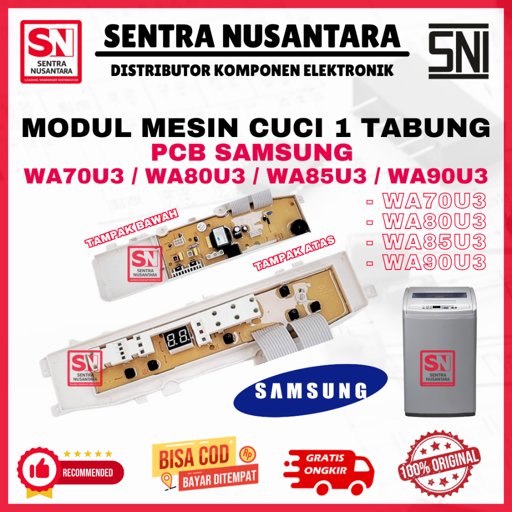 Samsung Modul PCB Mesin Cuci WA70U3 WA80U3 WA85U3 WA90U3 | Mainboard Mesin Cuci Samsung WA70U3 | Mai