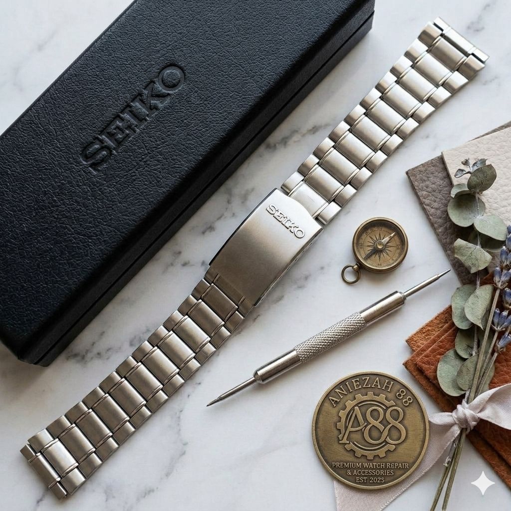 Tali Rantai Jam Tangan Seiko 5 Asli Steinless Steel 18mm 20mm Bracelet Watch Band Strap Seiko