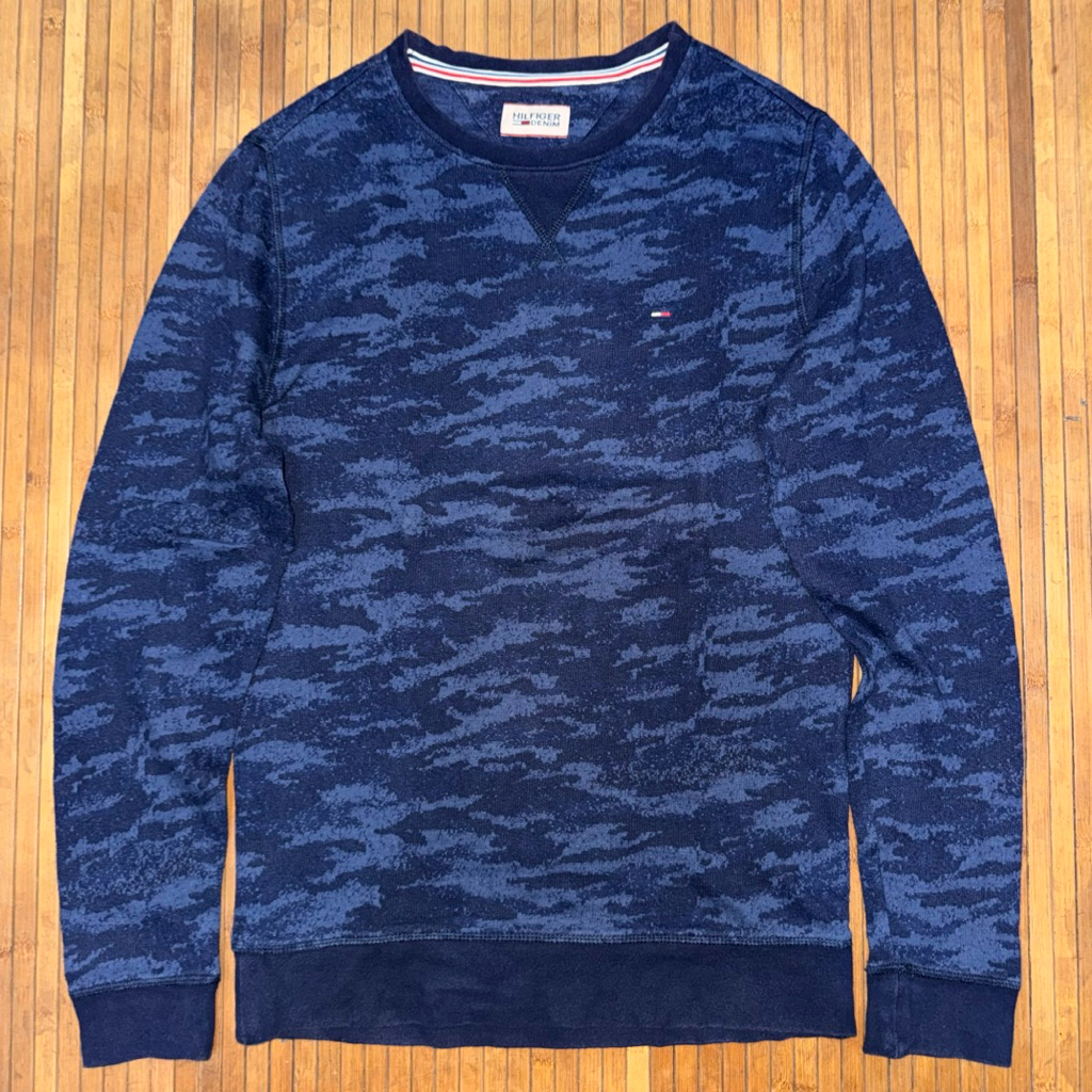 TOMMY HILFIGER DENIM RAJUT NAVY CAMOUFLAGE KNITWEAR