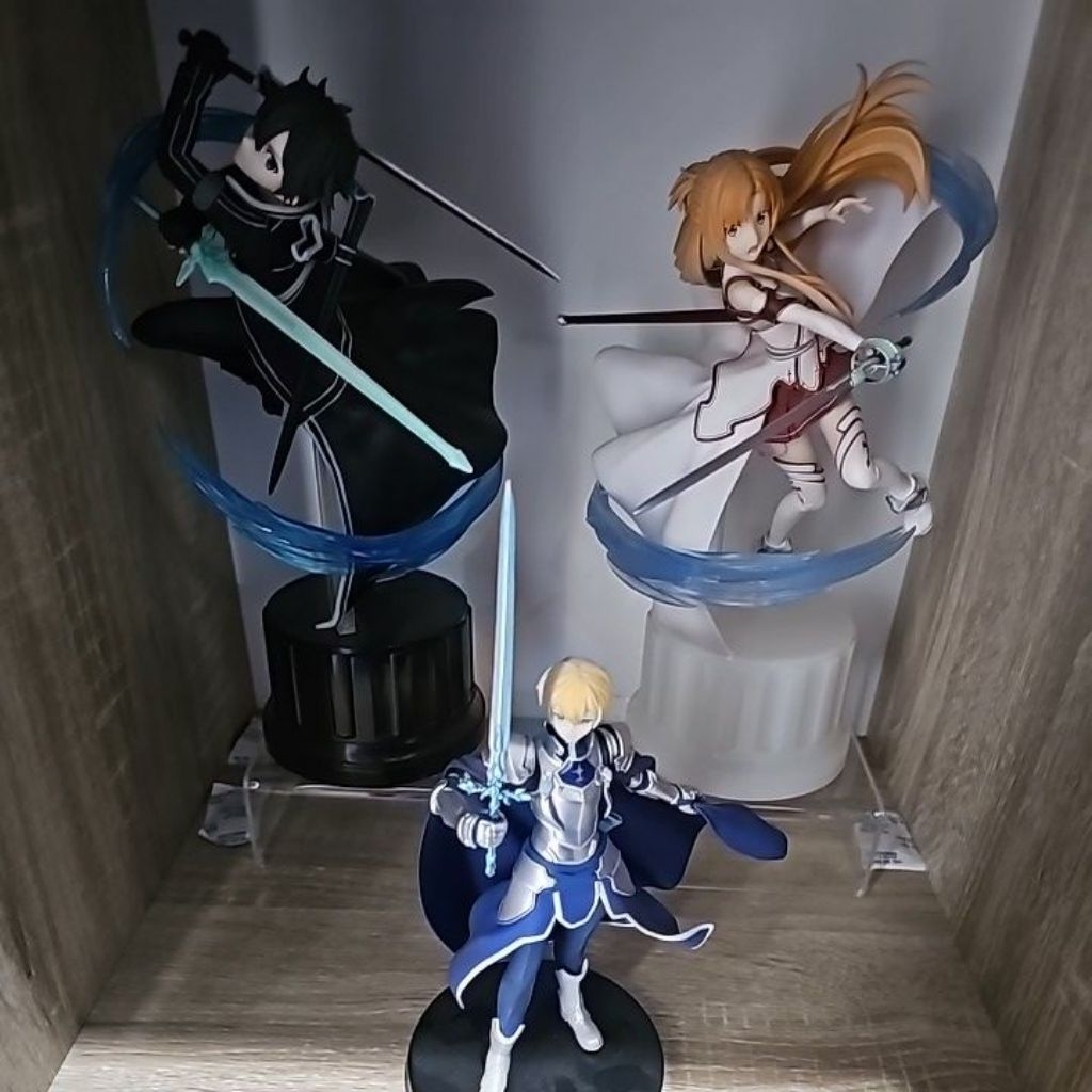 set 3 figure sword art online, kirito, asuna, eugeo