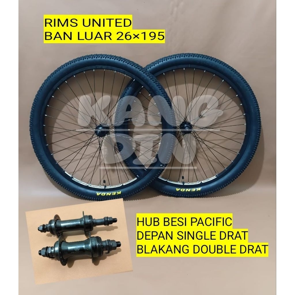 E) Velg Sepeda Uk 26 Mtb, Federal, Gunung Set Ban Luar Dalam Sepasang Depan Belakang