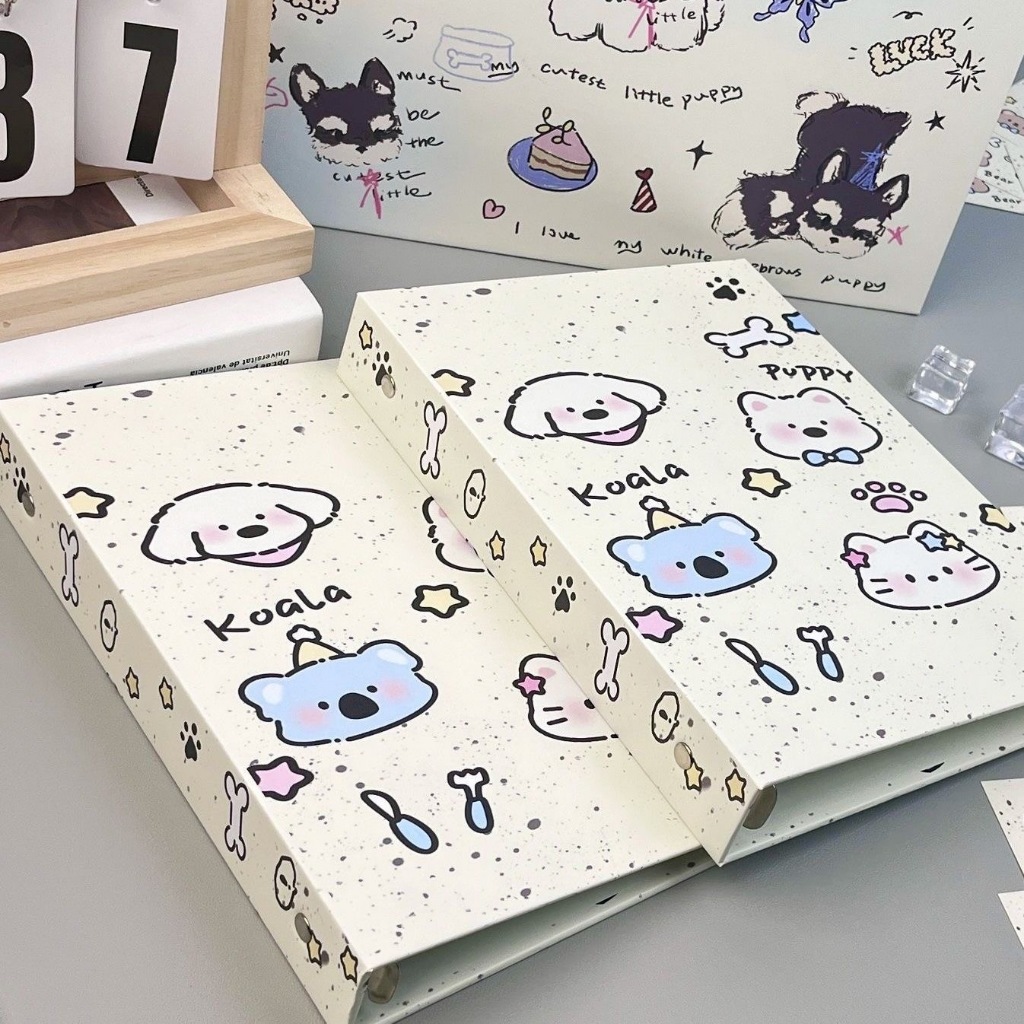 Binder A5 Hard Cover Cute Binder Case Organizer File Aesthetic Korean Style Binder