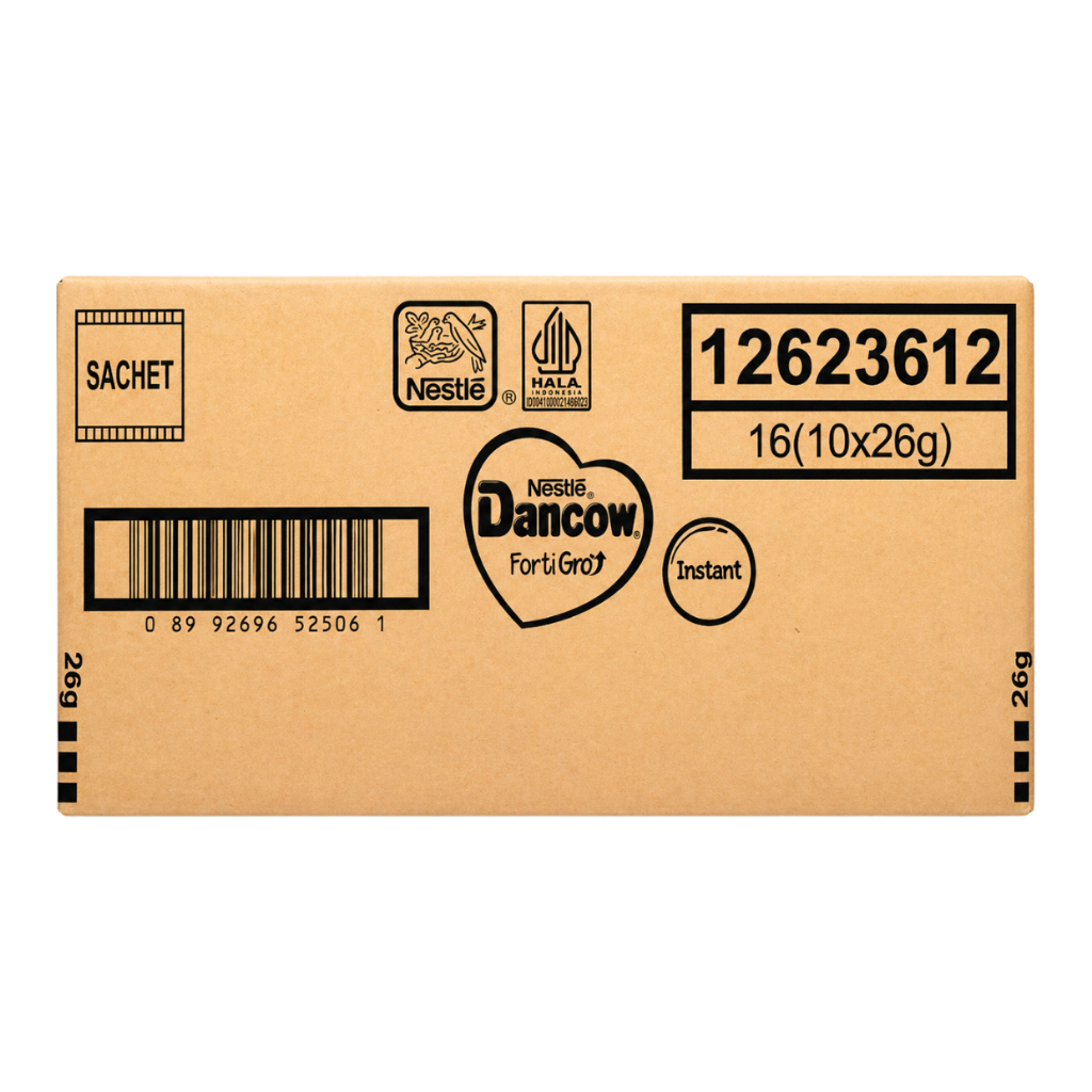 Dancow Instant FortiGro Sachet 26g 1 Dus Isi 16 Renceng
