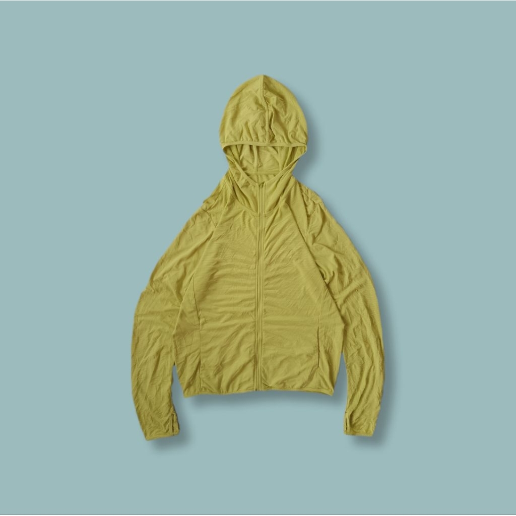 Uniquesport - Jaket Olahraga Running Uniqlo AIRism UV Cut Neon Second