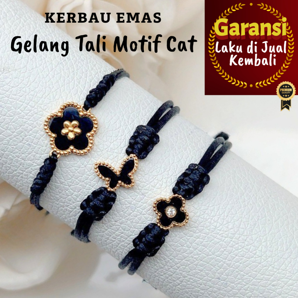 EL Gelang Tangan Tali Motif Cat Kerbau Emas