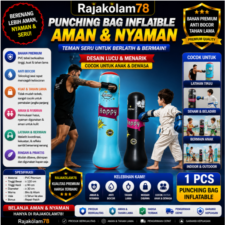 Samsak Tinju// samsak tinju boxing bela diri Vertical Punching Bag Tiang Samsak Tinju Boxing Punch T