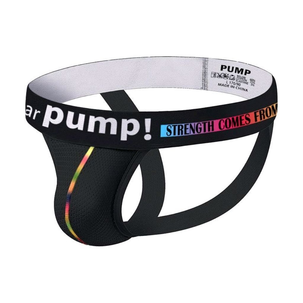 Jockstrap Jock Strap Pria Mesh in Black and White