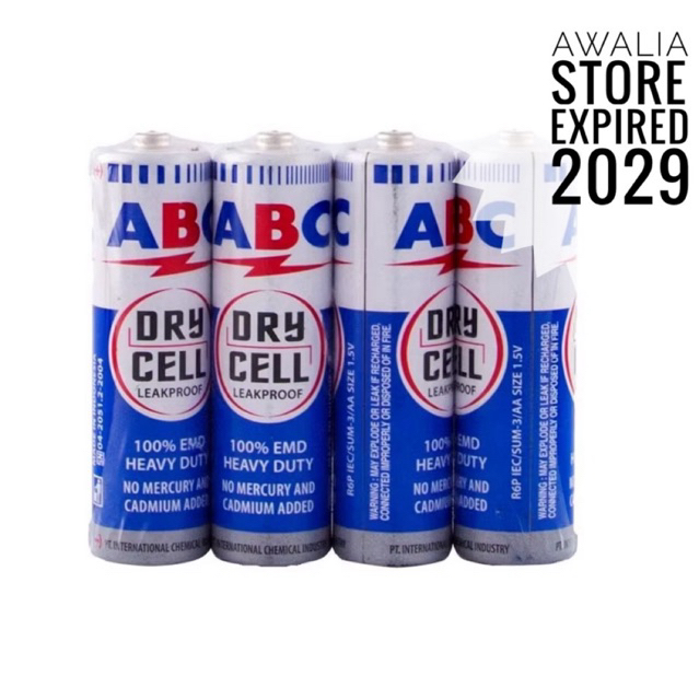 ABC AA A2 BIRU R6 4pcs ORIGINAL TERMURAH / BATU BATERAI BATERE ABC AA expired 2028 bu