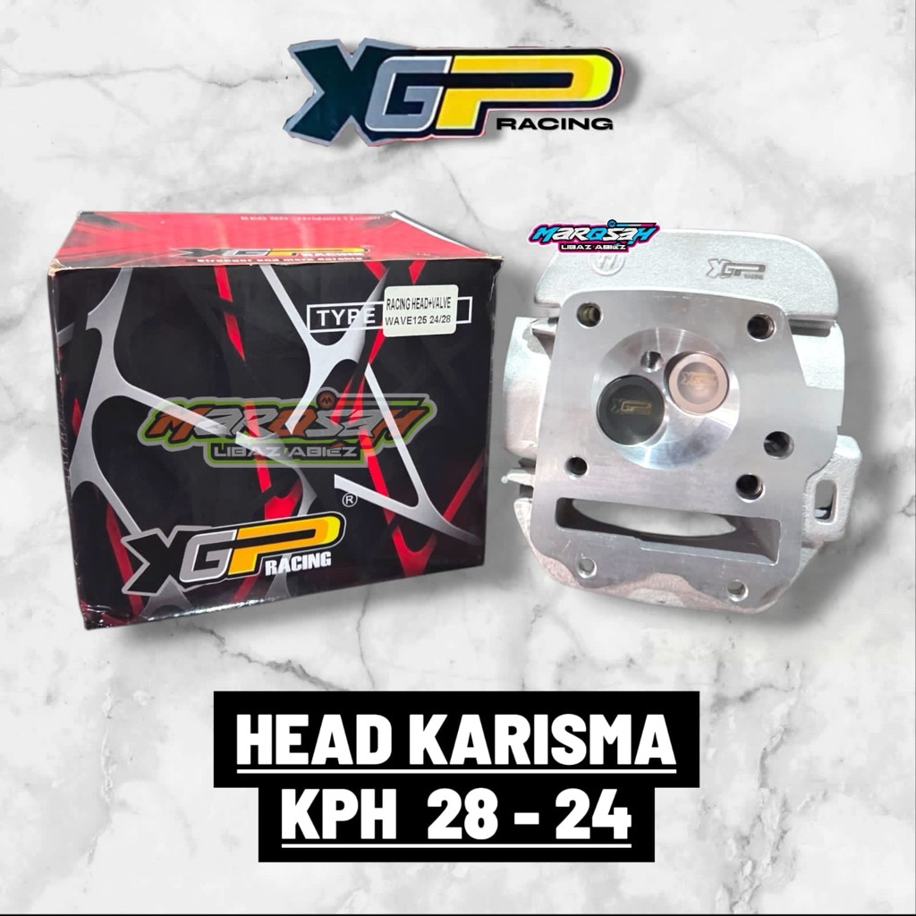HEAD KARISMA XGP HEAD KOP KPH SUPRA 125 WAVE 125  KLEP 28 - 24 XGP RACING