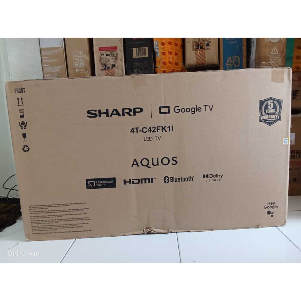(free packing kayu) NEW GOOGLE TV LED SHARP 42 INC SUDAH 4K 4T-C42FK1I NETFLIX YOUTUBE HDMI BLUETOOT