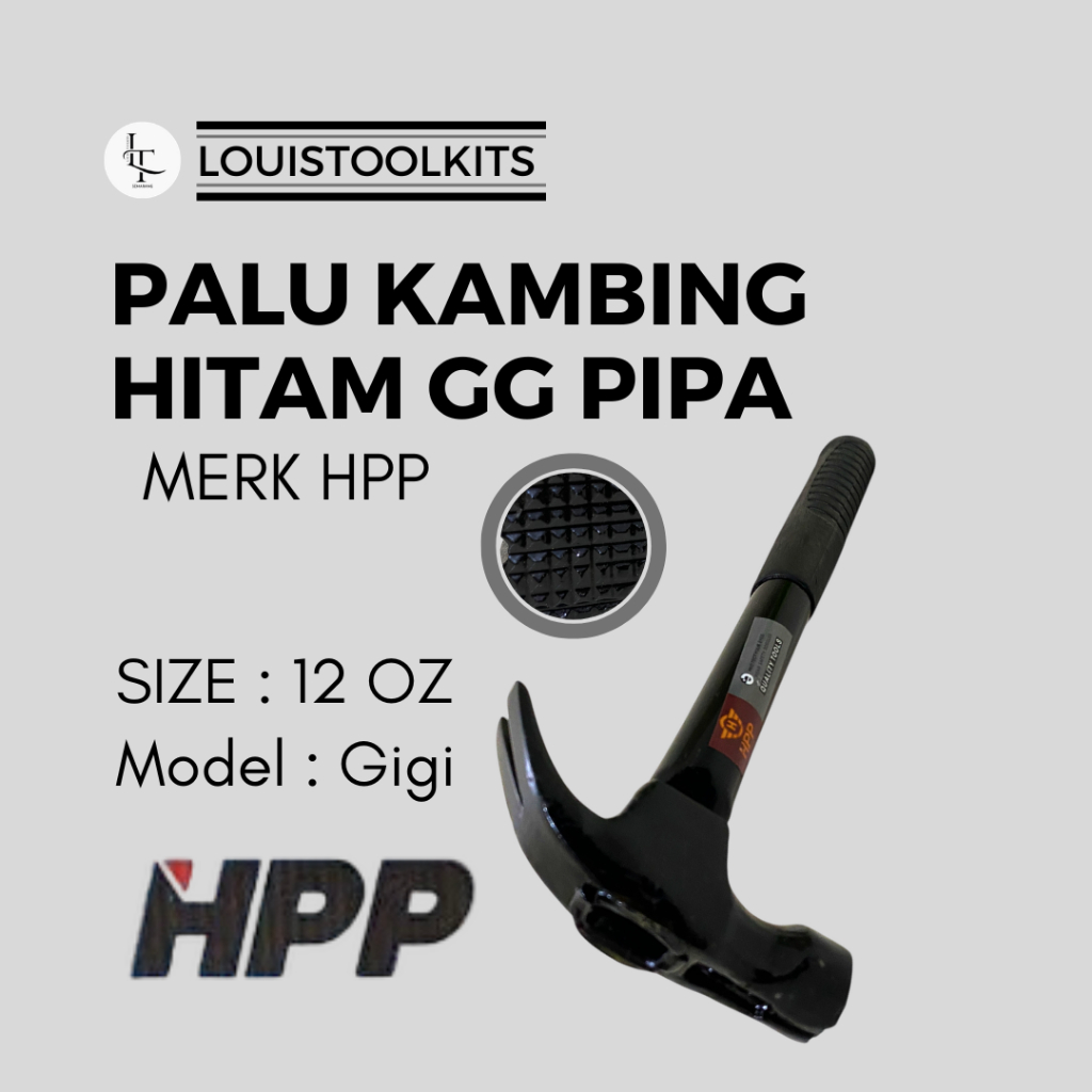 Palu Kambing Hammer Martil Gagang Besi 12 OZ / Palu Kambing Hitam HPP [ Per Pcs ]