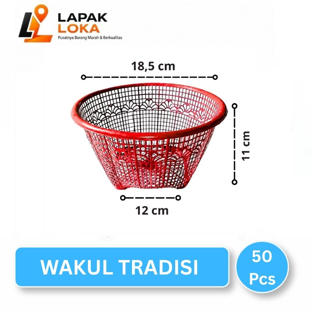 50 Pcs Ceting / Bakul Nasi Plastik Merah Kecil untuk Berkat Syukuran