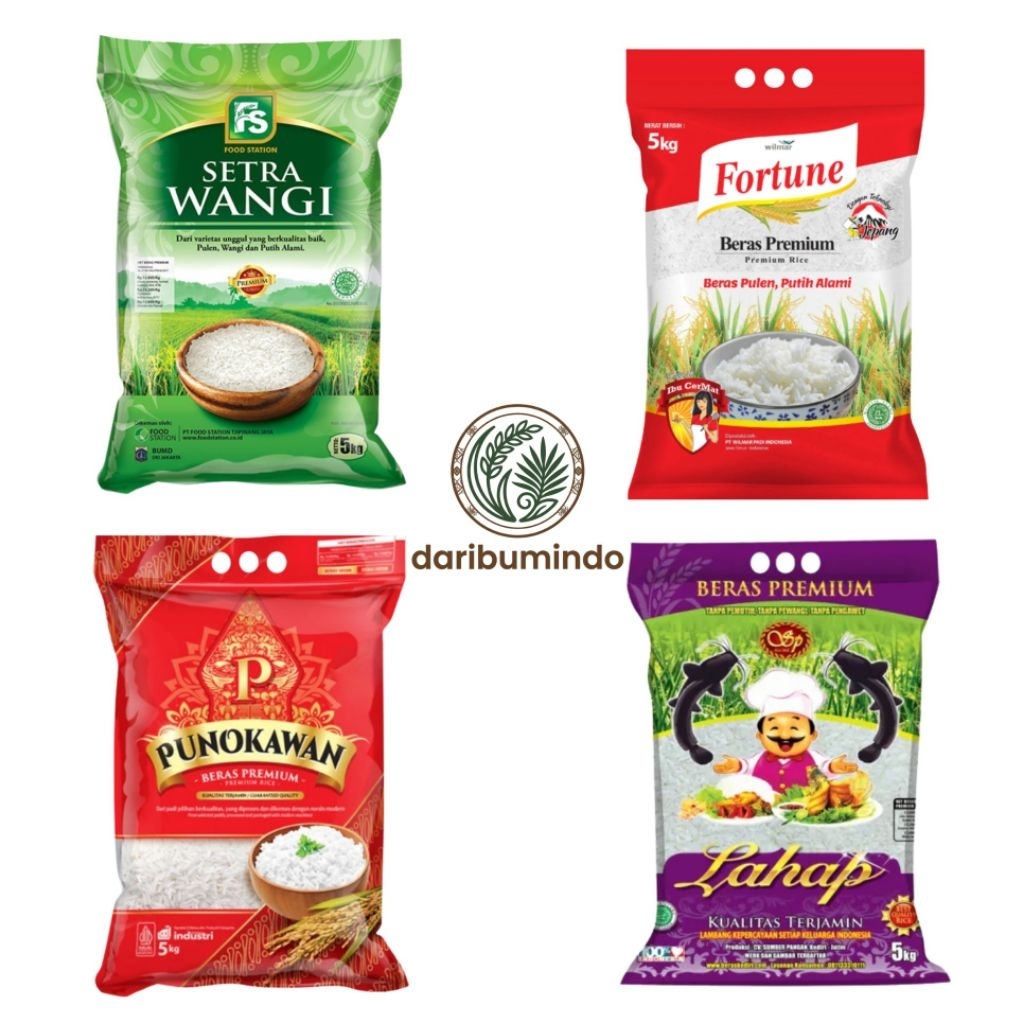 BERAS PREMIUM 25 Kg Pulen & Wangi - FS Setra Wangi & Melati - Fortune - Punokawan - Lahap - Sania - 