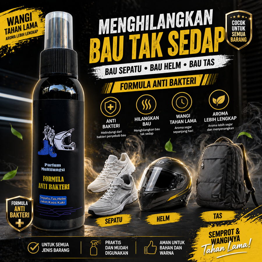Parfum Sepatu Anti Bakteri/ Shoe Parfume / Pembersih Sepatu  / Parfum Helm dan Jacket / 60 ML 100ML