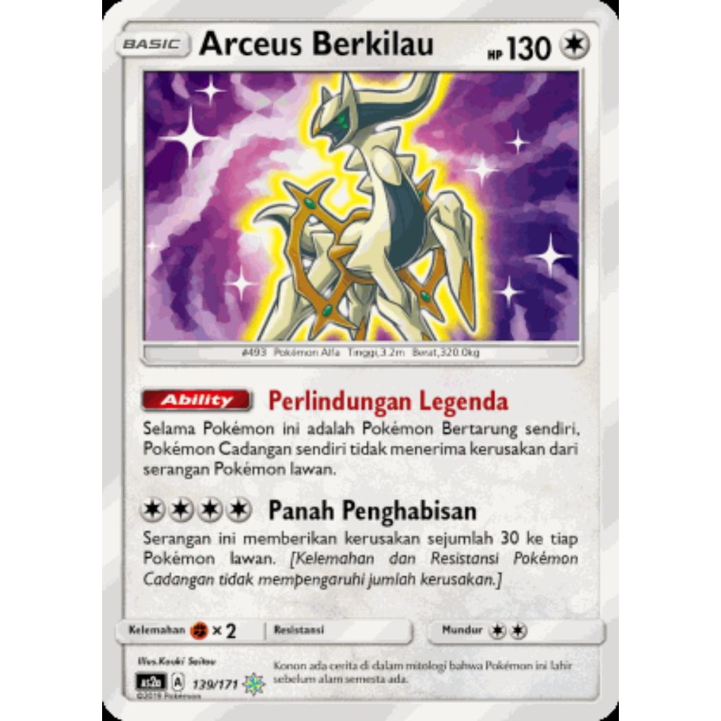 ARCEUS BERKILAU 139/171 AS2A Kebangkitan Legenda Shining