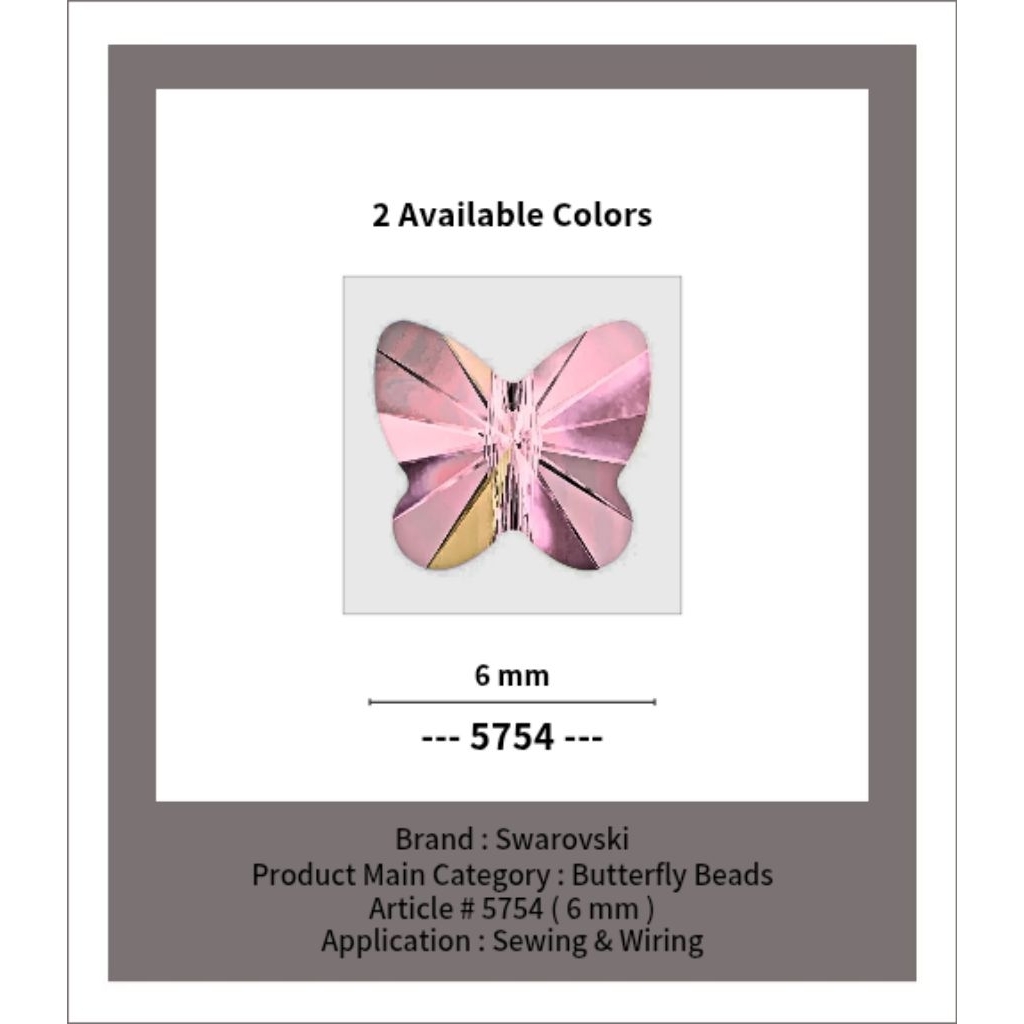 SWAROVSKI™ - 6 MM Butterfly Beads - Article # 5754 - Swarovski Crystal - Swarovski Kristal - Crystal