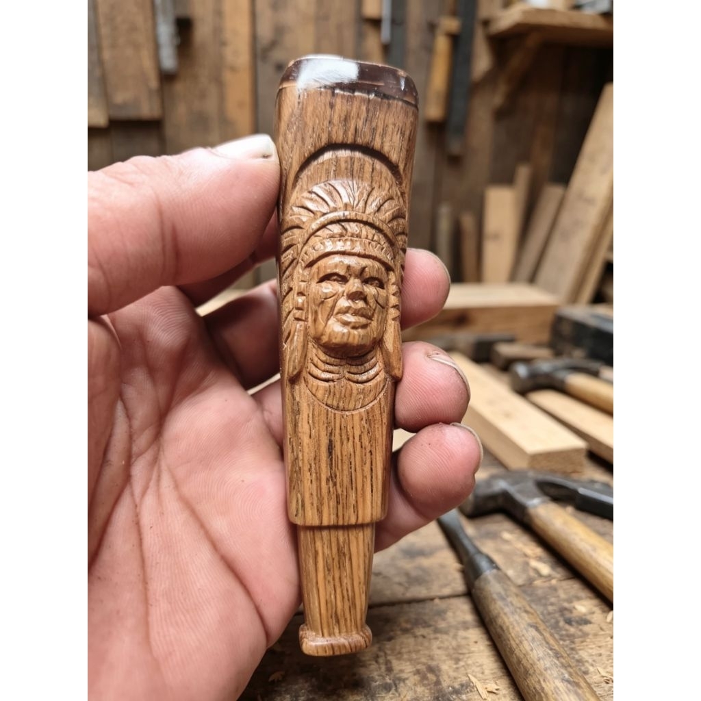 Pipa Once Handmade Ukir Indian Elegan Mewah Kayu Jati Lawas Premium Handmade
