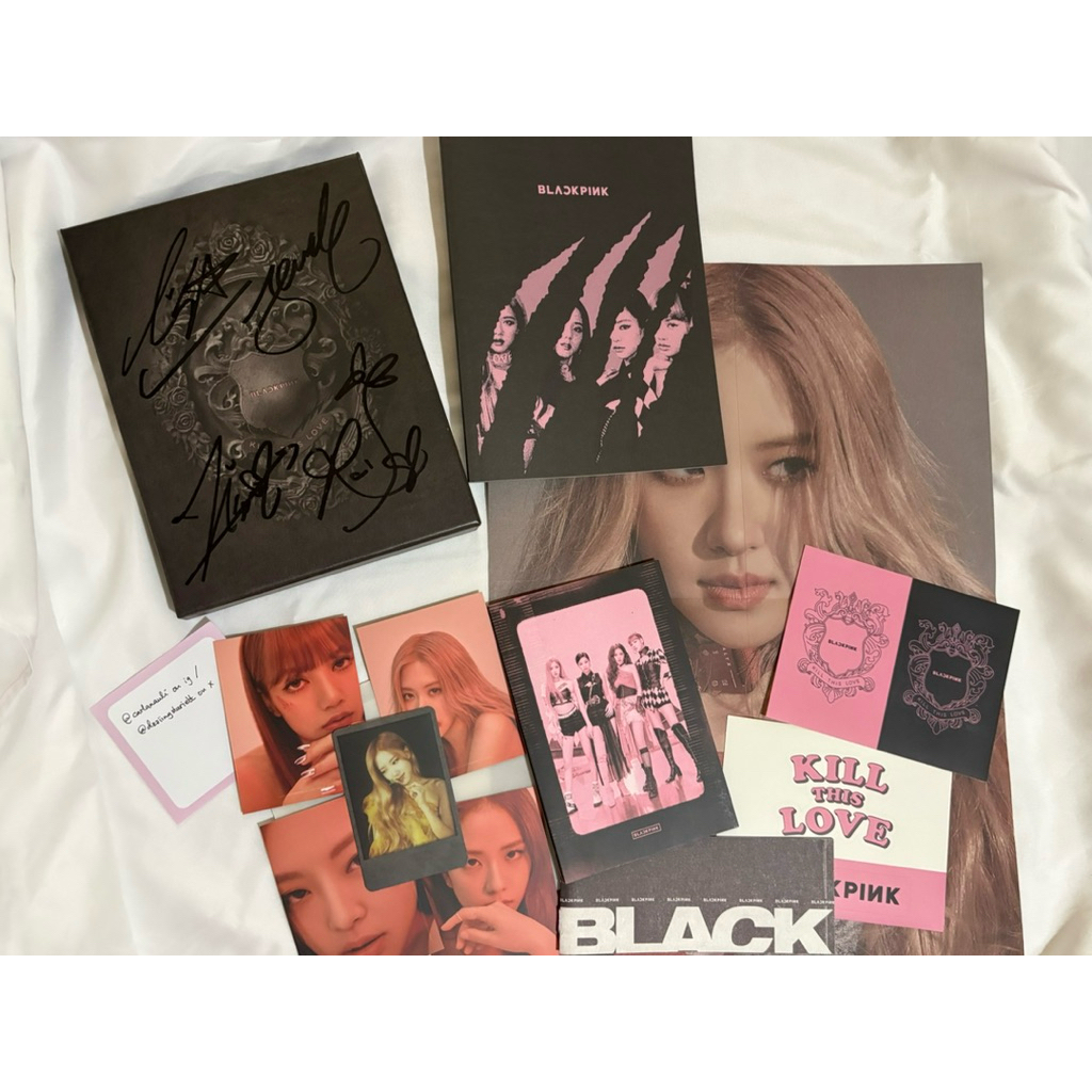 blackpink album kill this love black ver signed rosé set preloved