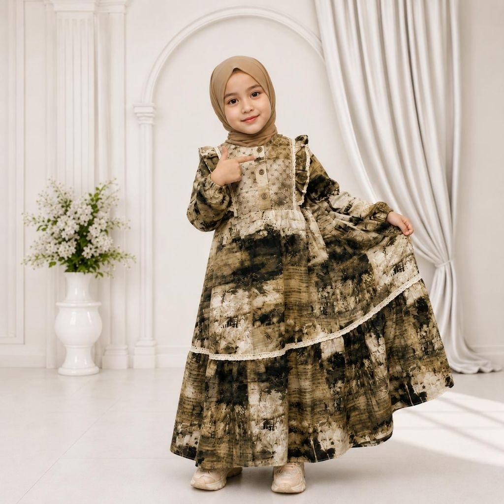 ASSYABIYA syari //Gamis anak perempuan 3-10 tahun // pakaian muslim anak perempuan